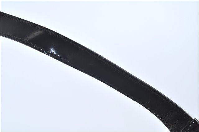 Authentic GUCCI Shoulder Tote Bag Nylon Enamel 0021039 Black J8912