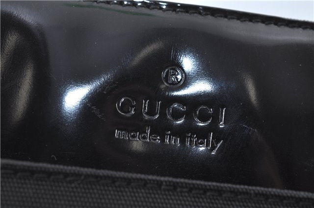 Authentic GUCCI Shoulder Tote Bag Nylon Enamel 0021039 Black J8912