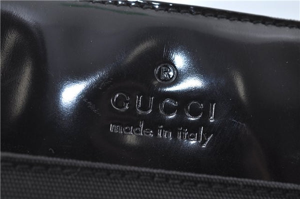 Authentic GUCCI Shoulder Tote Bag Nylon Enamel 0021039 Black J8912