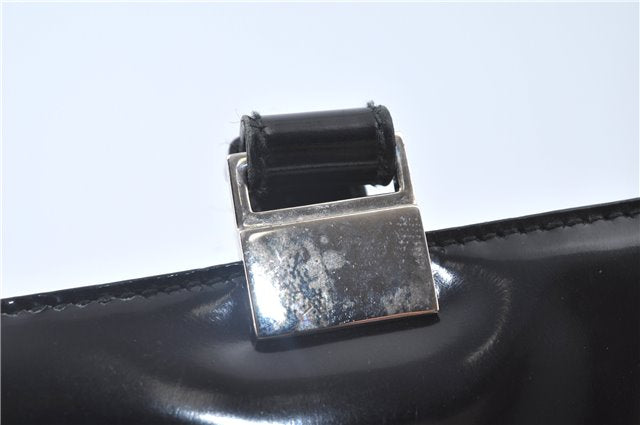 Authentic GUCCI Shoulder Tote Bag Nylon Enamel 0021039 Black J8912