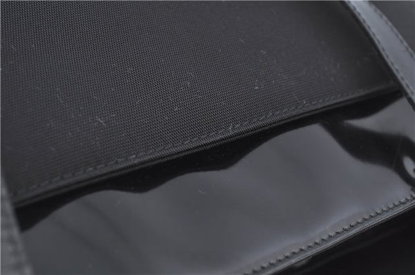 Authentic GUCCI Shoulder Tote Bag Nylon Enamel 0021039 Black J8912