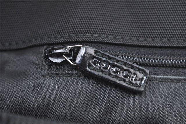 Authentic GUCCI Shoulder Tote Bag Nylon Enamel 0021039 Black J8912
