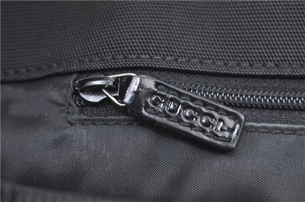 Authentic GUCCI Shoulder Tote Bag Nylon Enamel 0021039 Black J8912