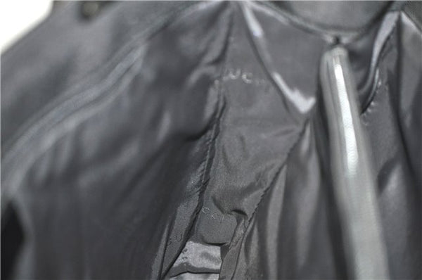 Authentic GUCCI Shoulder Tote Bag Nylon Enamel 0021039 Black J8912