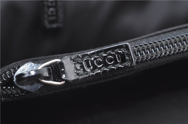 Authentic GUCCI Shoulder Tote Bag Nylon Enamel 0021039 Black J8912