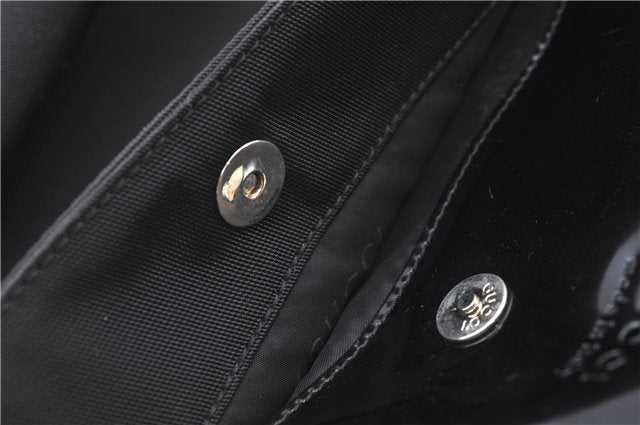 Authentic GUCCI Shoulder Tote Bag Nylon Enamel 0021039 Black J8912
