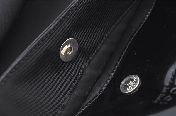 Authentic GUCCI Shoulder Tote Bag Nylon Enamel 0021039 Black J8912