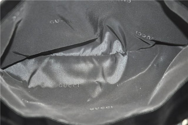 Authentic GUCCI Shoulder Tote Bag Nylon Enamel 0021039 Black J8912