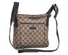 Authentic GUCCI Shoulder Cross Body Bag Purse GG Canvas Leather Brown J8914