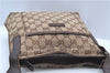 Authentic GUCCI Shoulder Cross Body Bag Purse GG Canvas Leather Brown J8914
