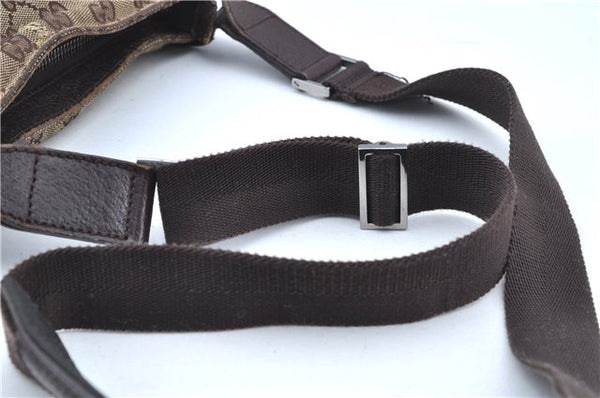 Authentic GUCCI Shoulder Cross Body Bag Purse GG Canvas Leather Brown J8914