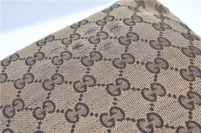 Authentic GUCCI Shoulder Cross Body Bag Purse GG Canvas Leather Brown J8914