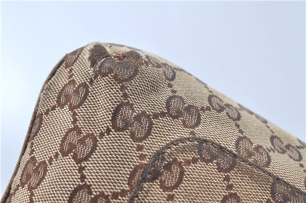 Authentic GUCCI Shoulder Cross Body Bag Purse GG Canvas Leather Brown J8914