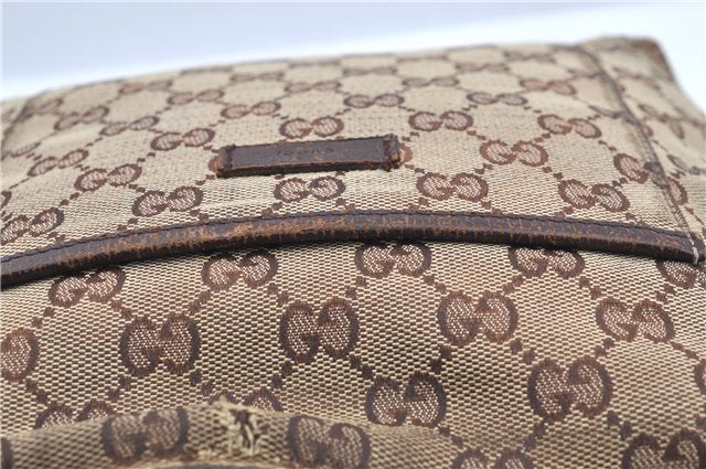 Authentic GUCCI Shoulder Cross Body Bag Purse GG Canvas Leather Brown J8914