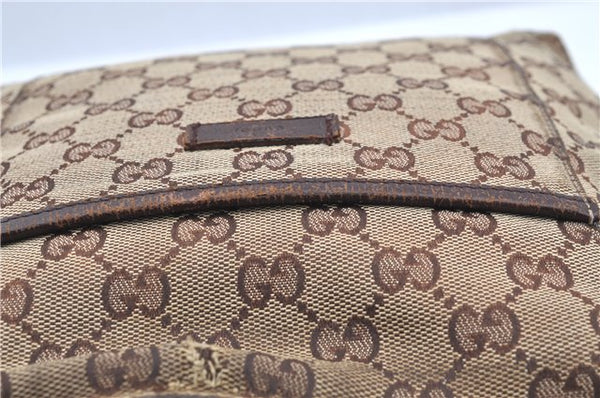Authentic GUCCI Shoulder Cross Body Bag Purse GG Canvas Leather Brown J8914