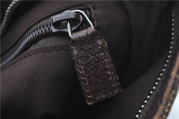 Authentic GUCCI Shoulder Cross Body Bag Purse GG Canvas Leather Brown J8914