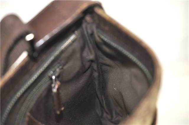 Authentic GUCCI Shoulder Cross Body Bag Purse GG Canvas Leather Brown J8914