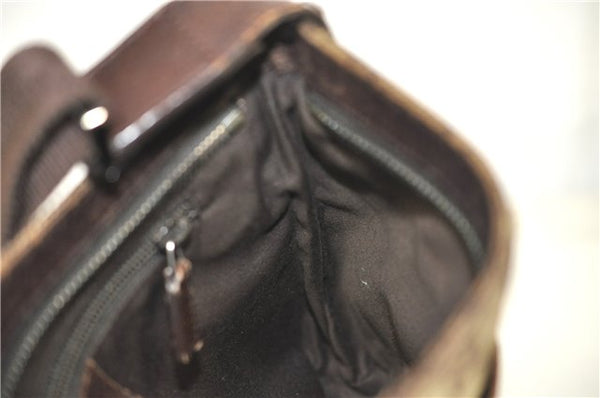 Authentic GUCCI Shoulder Cross Body Bag Purse GG Canvas Leather Brown J8914