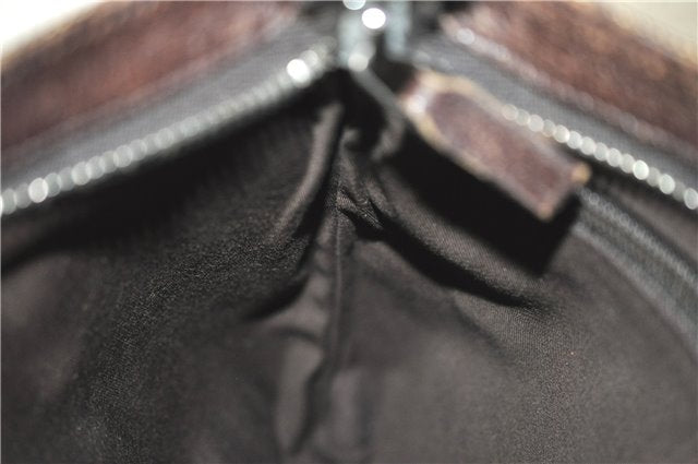 Authentic GUCCI Shoulder Cross Body Bag Purse GG Canvas Leather Brown J8914