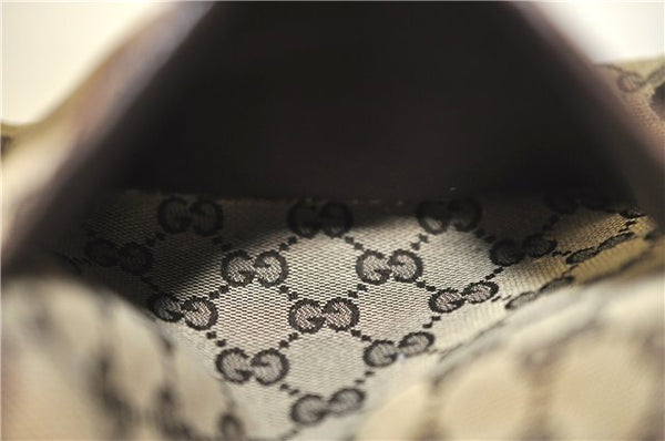 Authentic GUCCI Shoulder Cross Body Bag Purse GG Canvas Leather Brown J8914