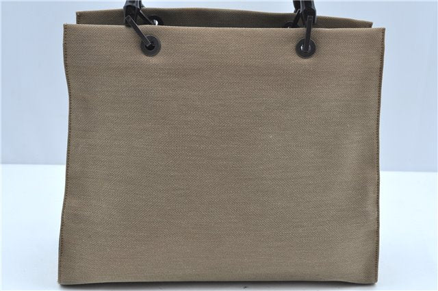 Authentic GUCCI Bamboo Hand Bag Canvas 0021010 Beige J8915