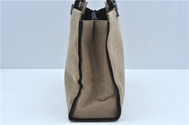 Authentic GUCCI Bamboo Hand Bag Canvas 0021010 Beige J8915