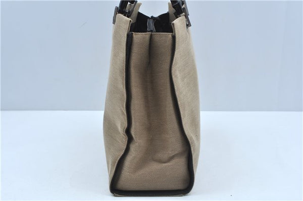 Authentic GUCCI Bamboo Hand Bag Canvas 0021010 Beige J8915