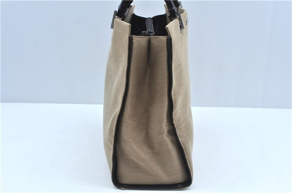 Authentic GUCCI Bamboo Hand Bag Canvas 0021010 Beige J8915