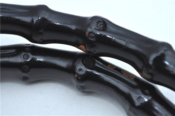 Authentic GUCCI Bamboo Hand Bag Canvas 0021010 Beige J8915