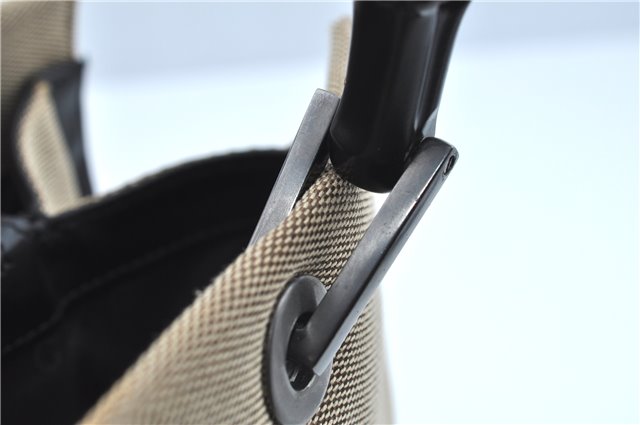 Authentic GUCCI Bamboo Hand Bag Canvas 0021010 Beige J8915