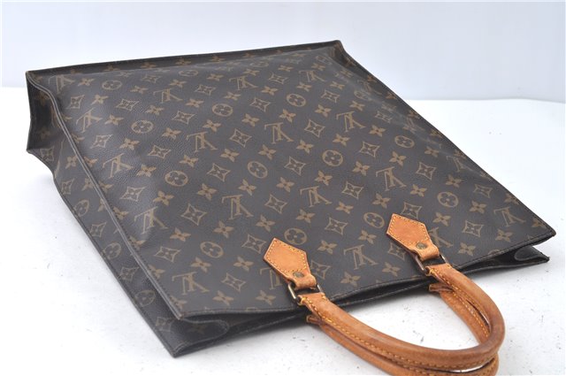 Authentic Louis Vuitton Monogram Sac Plat Hand Tote Bag M51140 LV J8917