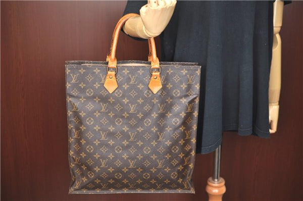 Authentic Louis Vuitton Monogram Sac Plat Hand Tote Bag M51140 LV J8917