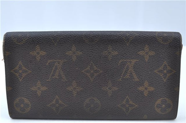 Authentic Louis Vuitton Monogram Bifold Long Wallet Purse 2Set Brown LV J8919