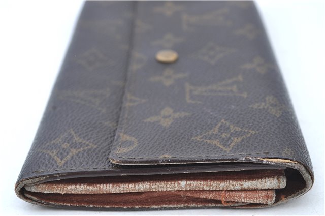 Authentic Louis Vuitton Monogram Bifold Long Wallet Purse 2Set Brown LV J8919