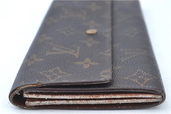 Authentic Louis Vuitton Monogram Bifold Long Wallet Purse 2Set Brown LV J8919