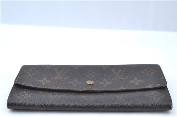 Authentic Louis Vuitton Monogram Bifold Long Wallet Purse 2Set Brown LV J8919