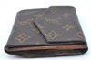 Authentic Louis Vuitton Monogram Bifold Long Wallet Purse 2Set Brown LV J8919