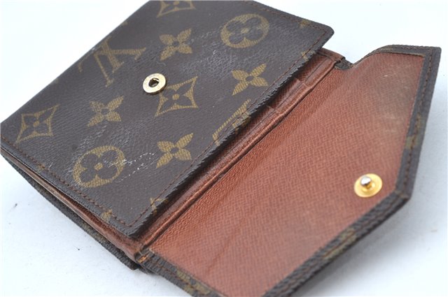 Authentic Louis Vuitton Monogram Bifold Long Wallet Purse 2Set Brown LV J8919