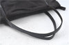 Authentic FENDI Zucca Hand Tote Bag Nylon Leather Black J8925