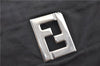 Authentic FENDI Zucca Hand Tote Bag Nylon Leather Black J8925