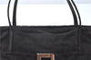 Authentic FENDI Zucca Hand Tote Bag Nylon Leather Black J8925
