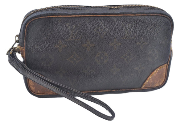 Authentic Louis Vuitton Monogram Marly Dragonne PM M51827 Clutch Hand Bag J8936