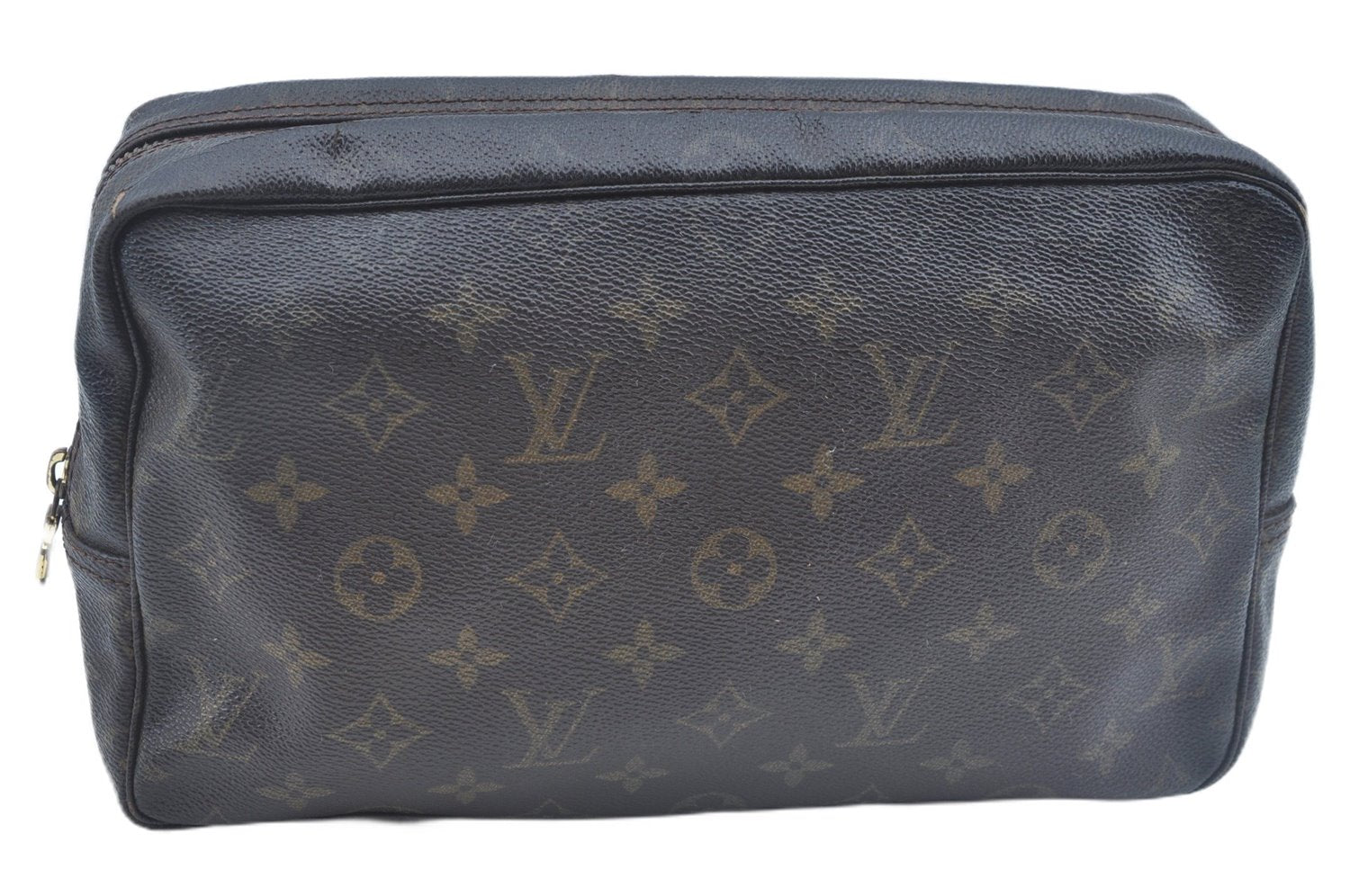 Auth Louis Vuitton Monogram Trousse Toilette 28 Clutch Hand Bag M47522 LV J8937
