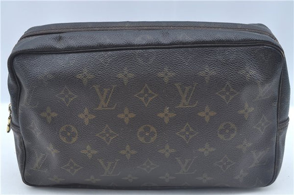 Auth Louis Vuitton Monogram Trousse Toilette 28 Clutch Hand Bag M47522 LV J8937