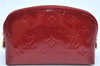 Authentic Louis Vuitton Vernis Pochette Cosmetic Pouch Red M91496 LV J8949