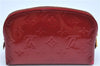 Authentic Louis Vuitton Vernis Pochette Cosmetic Pouch Red M91496 LV J8949