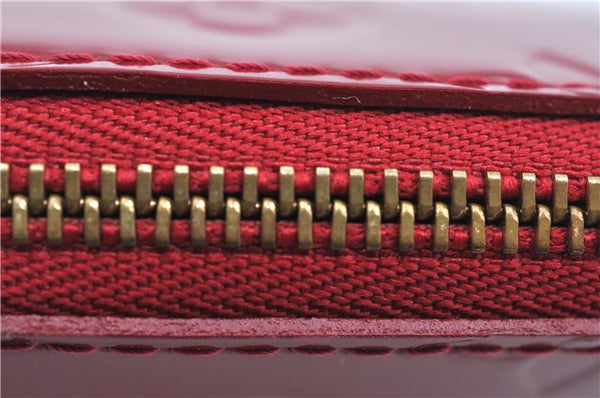 Authentic Louis Vuitton Vernis Pochette Cosmetic Pouch Red M91496 LV J8949