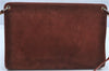 Authentic Christian Dior Shoulder Cross Body Bag Purse Suede Leather Brown J8950