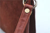 Authentic Christian Dior Shoulder Cross Body Bag Purse Suede Leather Brown J8950