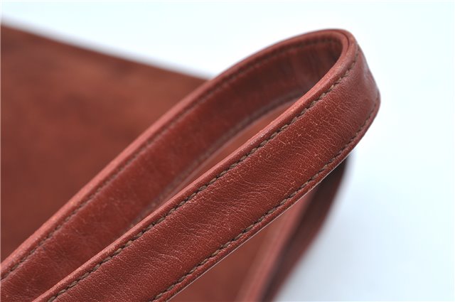 Authentic Christian Dior Shoulder Cross Body Bag Purse Suede Leather Brown J8950